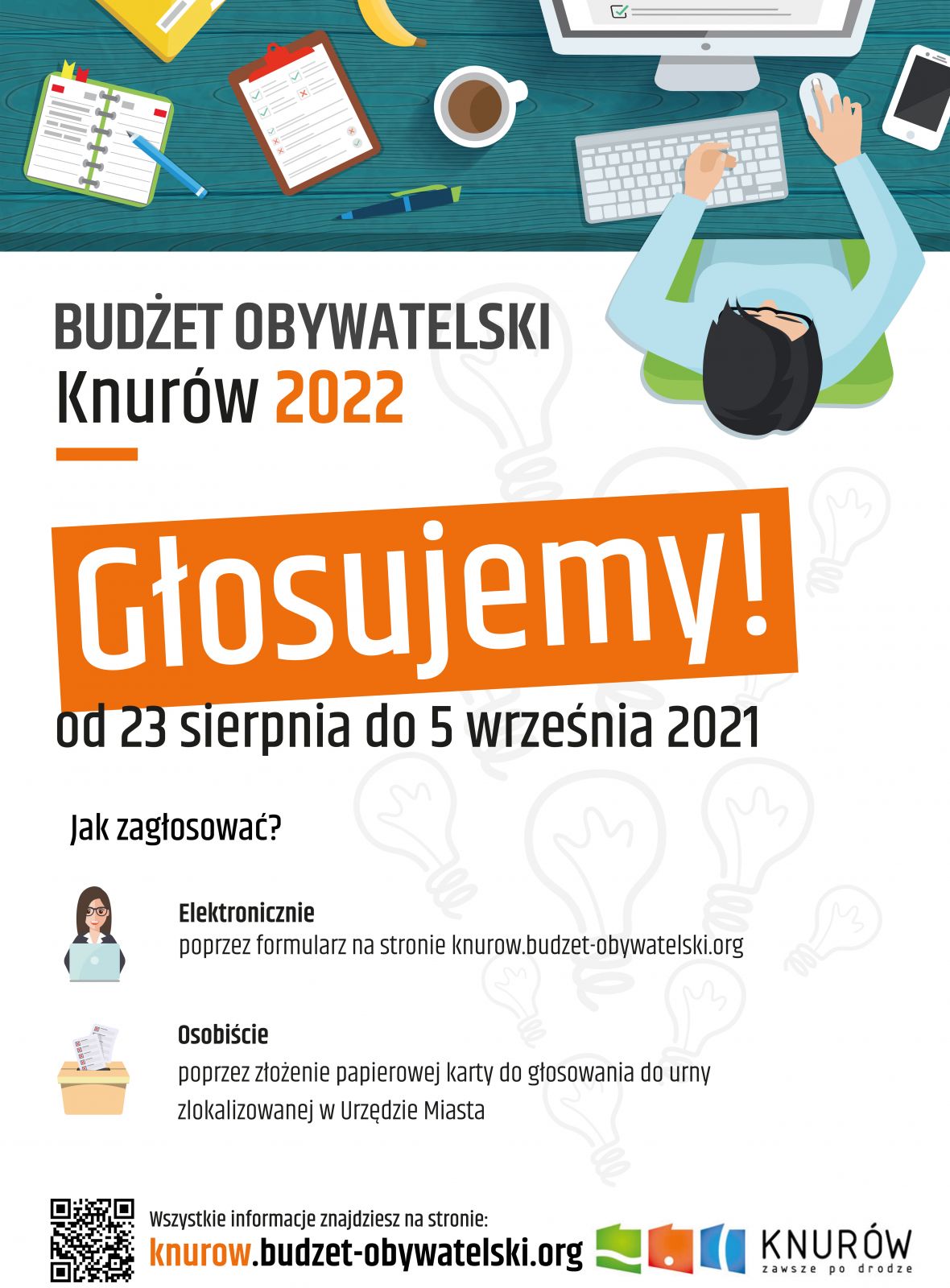 baner graficzny z informacja o terminie głosowania nad budżetem obywatelskim