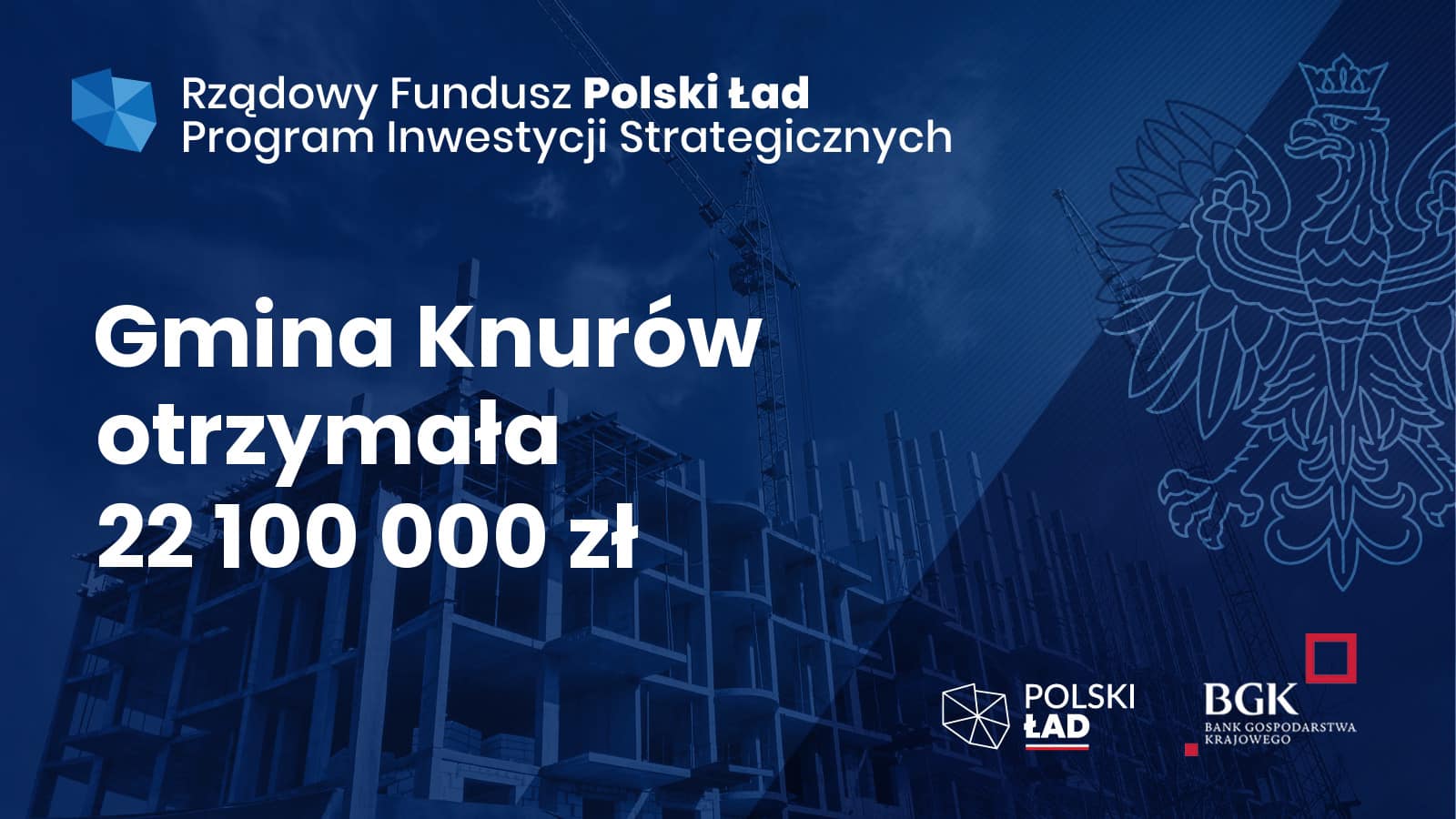 plansza graficzna z informacja o dofinansowaniu dla Gminy Knurów