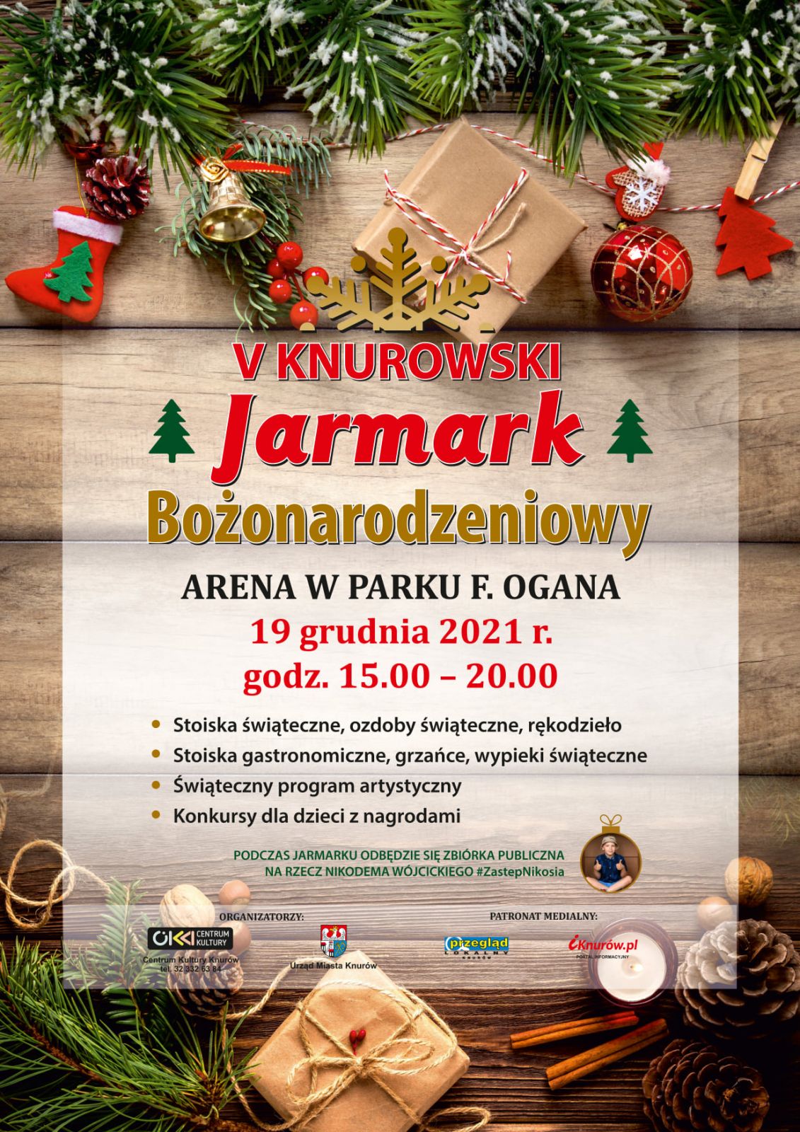 plakat dotyczący Knurowskiego Jarmarku Bożonarodzeniowego