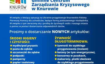 Knurowskie Pakiety Pierwszej Pomocy dla uchodźców