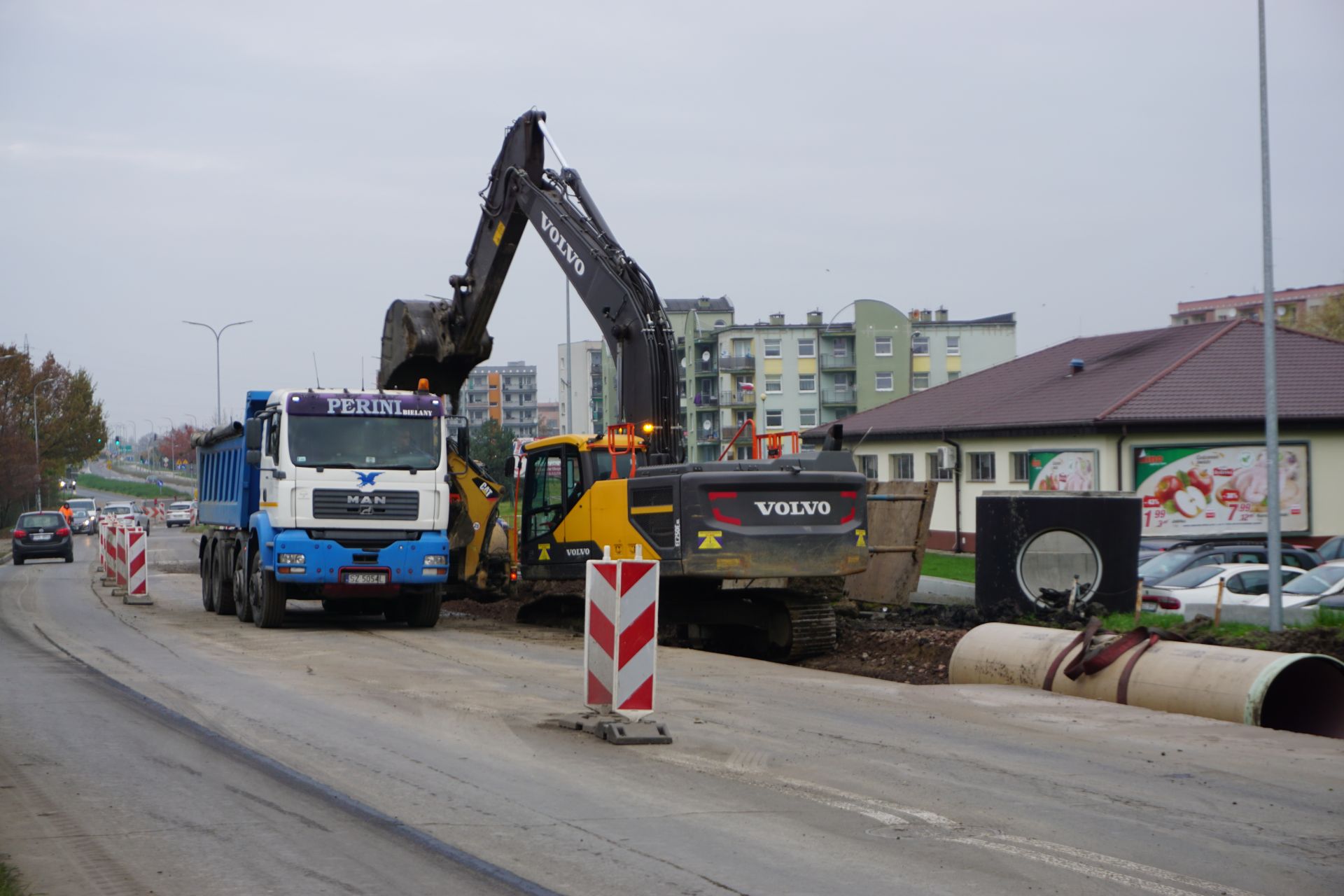 prace ziemne przy ulicy Szpitalnej